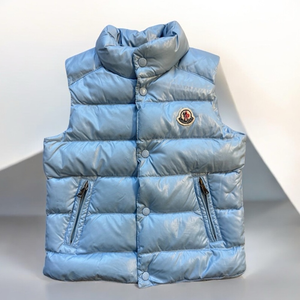 Moncler BERNARD GILET VEST Sky Blue Unisex Dry Clean Sz 2